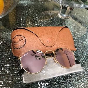 Pink Ray-Ban Sunglasses, RB3447N ROUND FLAT LENSES